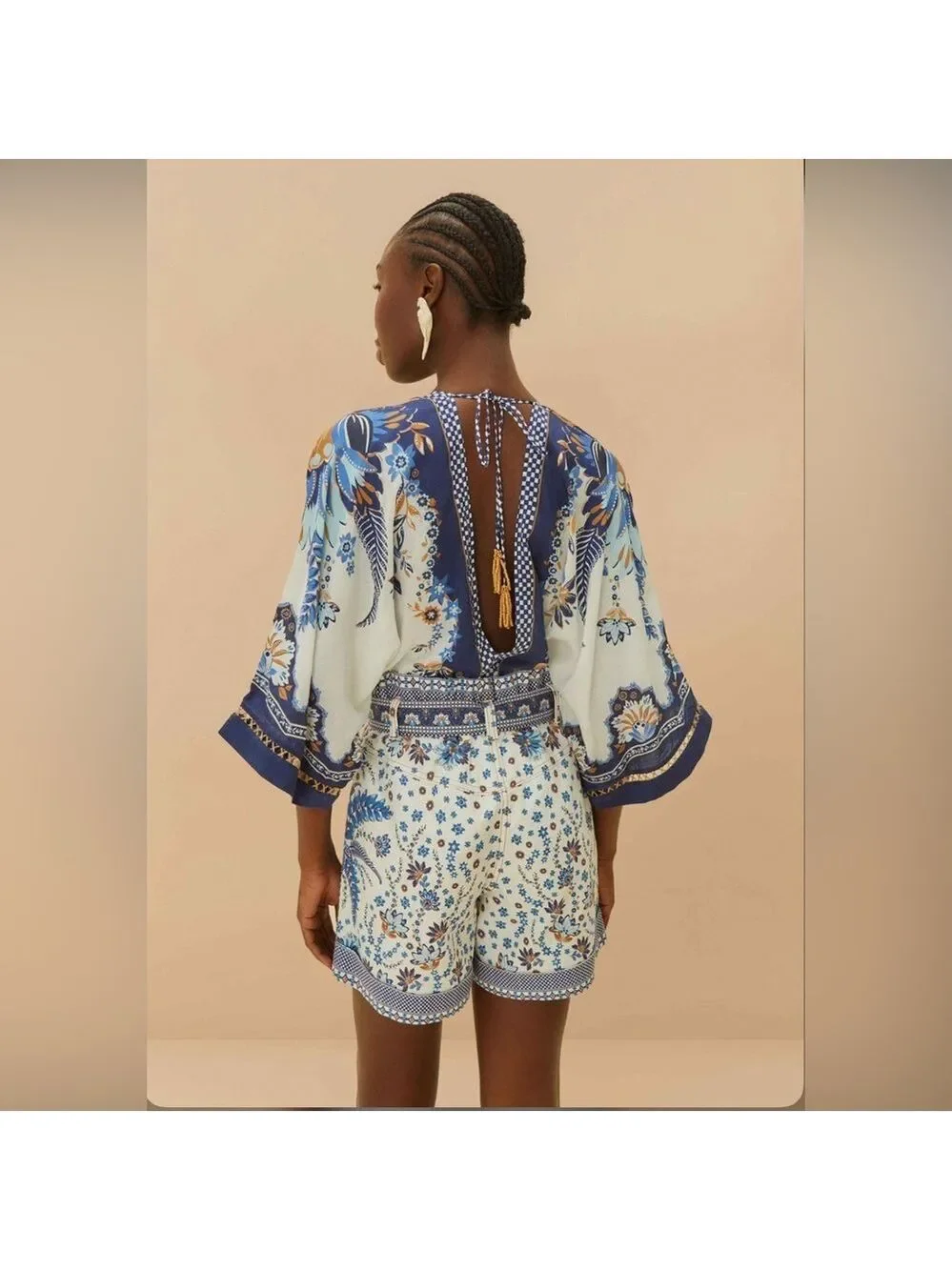 Farm Rio Off-White Encanto Tropical Shorts